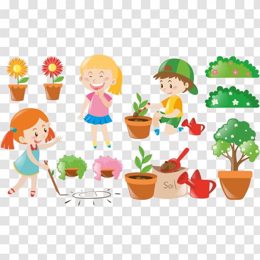 Royalty-free Gardening Illustration - Watercolor - Working Child Transparent PNG