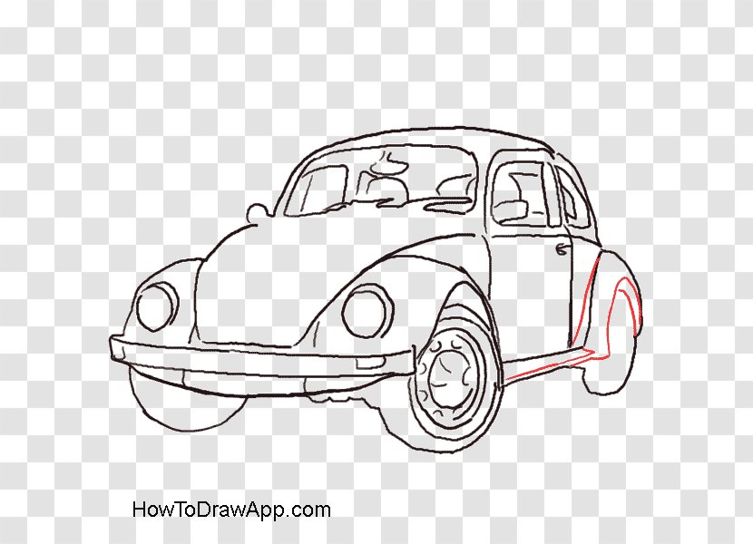 Volkswagen Beetle Classic Car Drawing - Mode Of Transport Transparent PNG