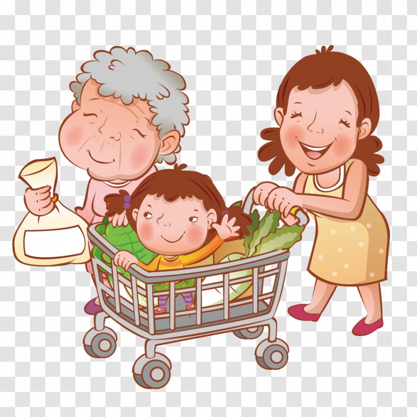 Shopping Family Child - Mother - A Man In The Transparent PNG