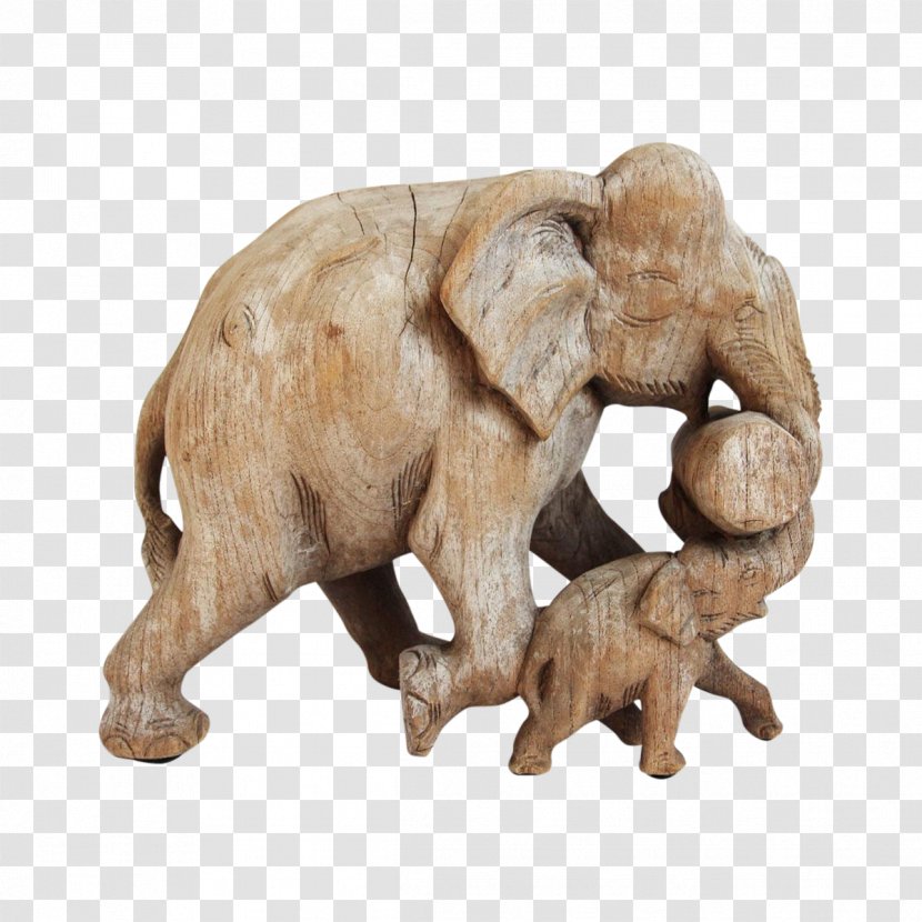 Indian Elephant African Sculpture Figurine - Mammal - Thai White Decoration Transparent PNG