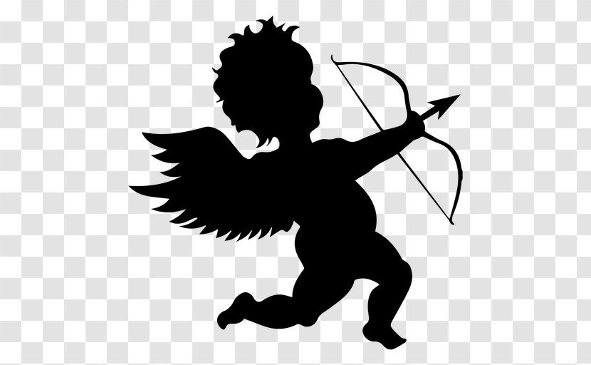 Clip Art Cupid Transparency - Mythical Creature - Angel Silhouette Svg Vector Transparent PNG