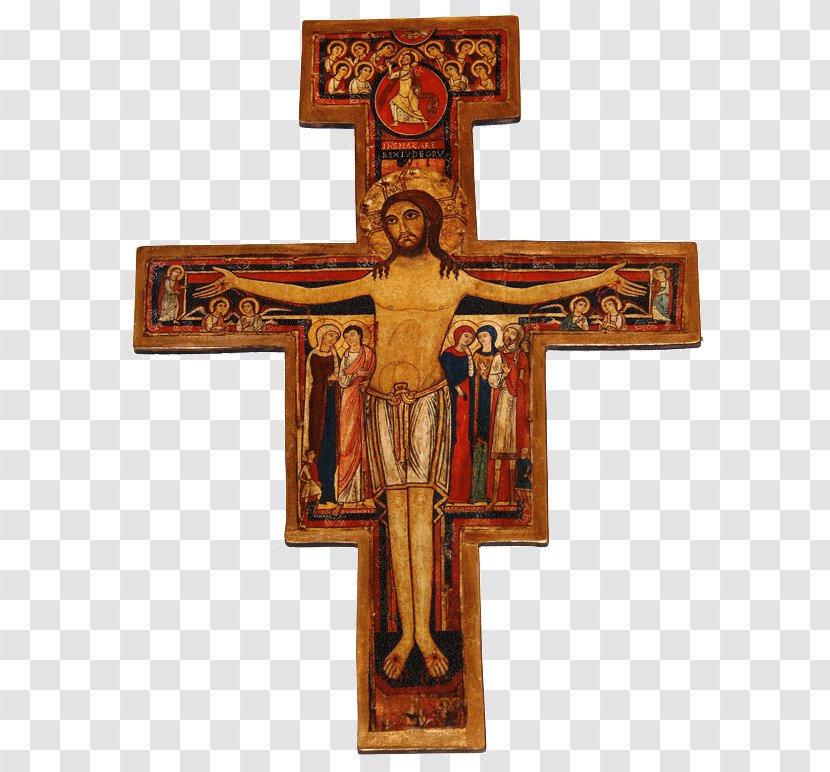 San Damiano Cross Christian Crucifix - Monumental Mason Transparent PNG