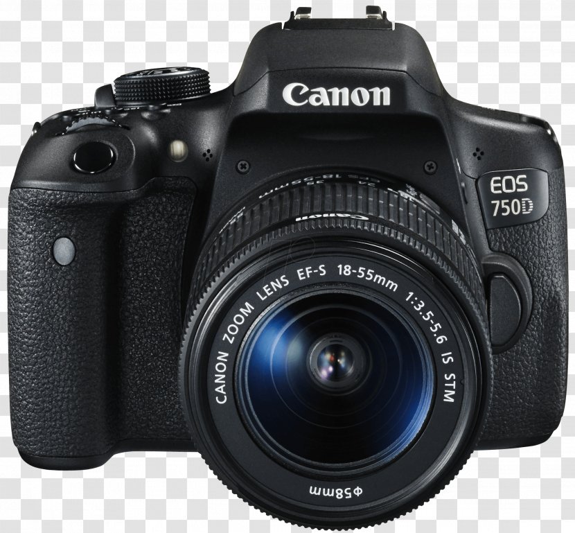 Canon EOS 750D Camera Digital SLR EF-S 18–55mm Lens - Mirrorless Interchangeable Transparent PNG