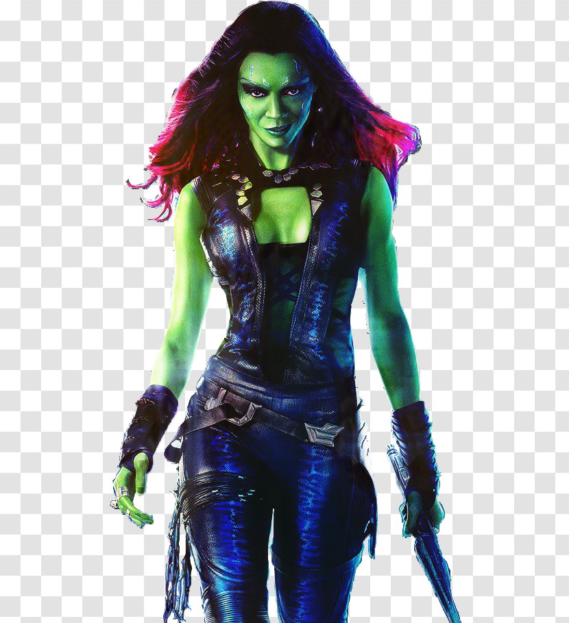 Gamora Guardians Of The Galaxy Zoe Saldana Drax Destroyer Nebula - Marvel Universe Transparent PNG