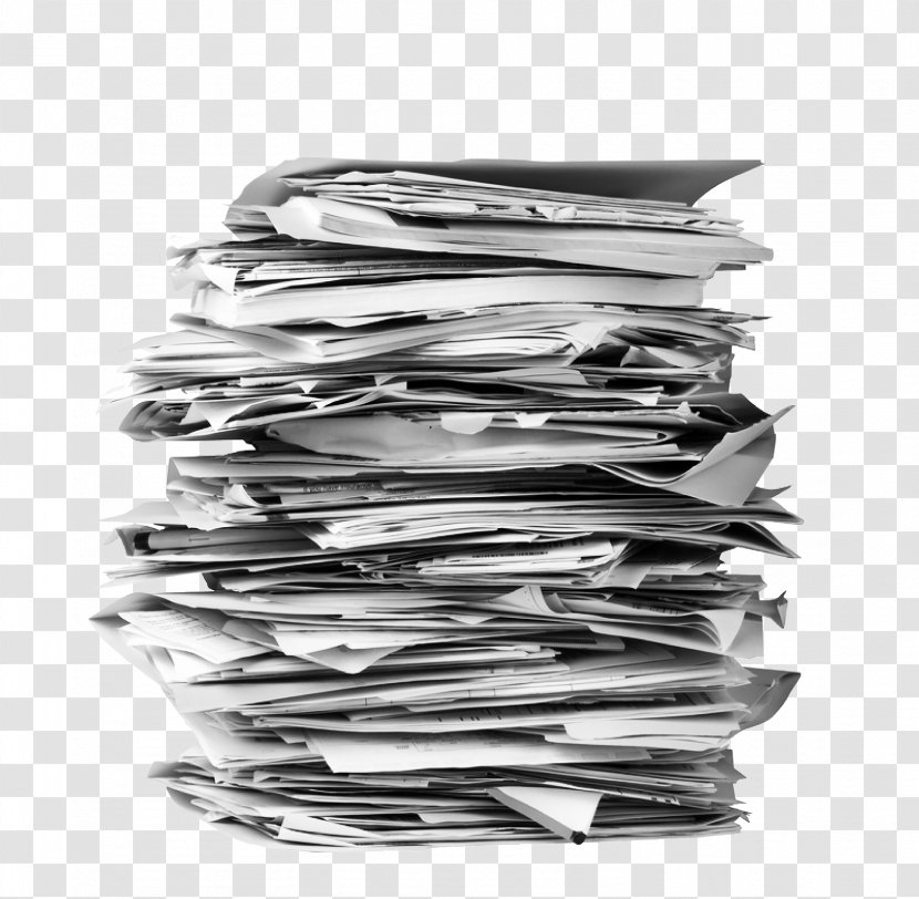 Paper Stack File Folders Printing Stock Photography - Monochrome - Newspaper Transparent PNG