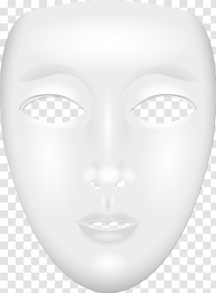 Face White Head Masque Nose Transparent PNG