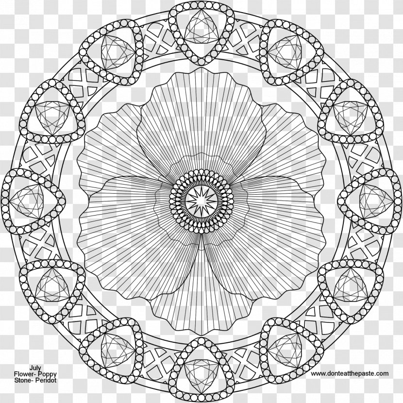 Mandala Coloring Book Birthstone - Poppy - Q Version Of The Lovely Owl Transparent PNG