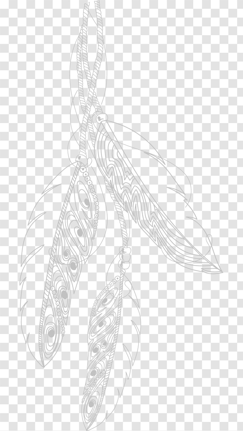 Feather Line Art Invertebrate Leaf Transparent PNG