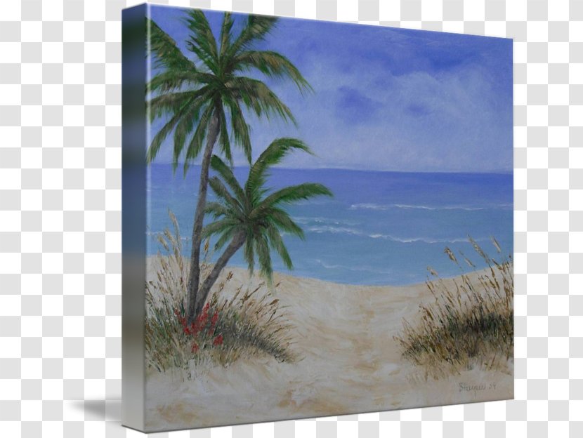 Caribbean Painting Sea Tropics Palm Trees - Sky Plc - Beach Tropical Transparent PNG