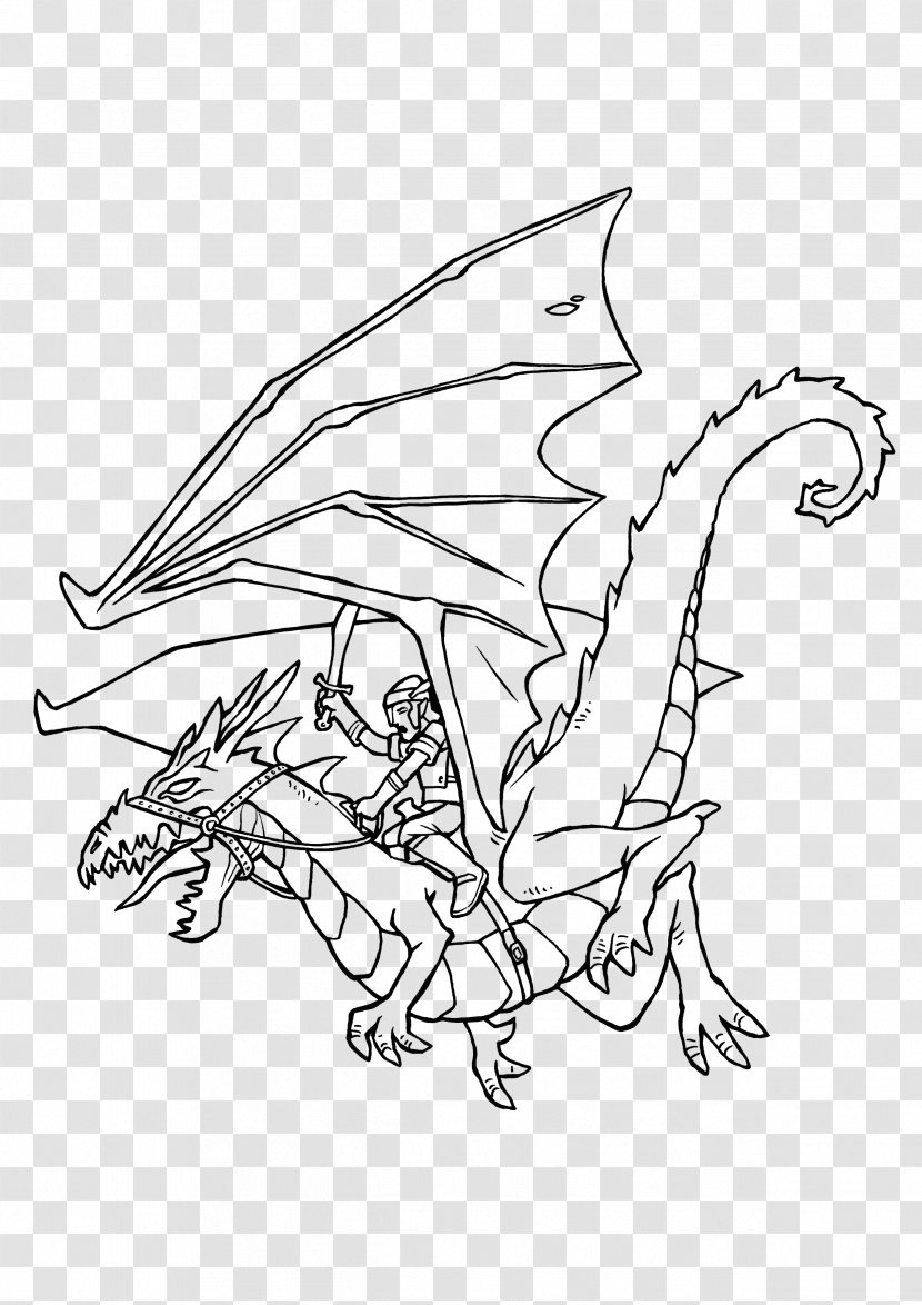 Line Art Dragon Cartoon Sketch Transparent PNG