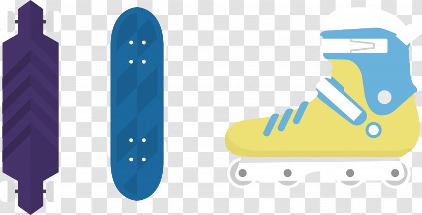 Skateboarding Roller Skates Skating Ice - Yellow - Vector Skateboards And Transparent PNG