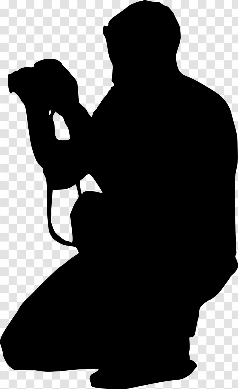 Silhouette Black And White Photography Clip Art - Male - Photographer Transparent PNG