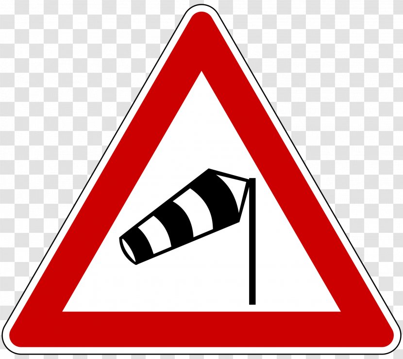 Germany Road Signs In Italy Traffic Sign Crosswind Illustration - Triangle Transparent PNG