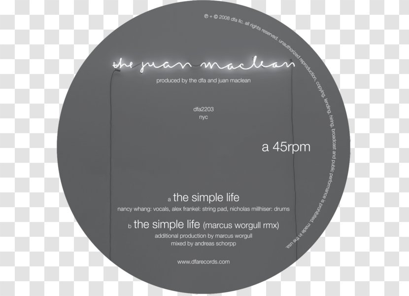 DFA Records Record Label Musician LCD Soundsystem Sonic Life EP - A Simple Of Plain Living Transparent PNG