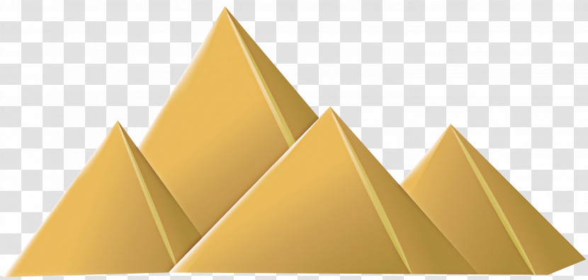 Yellow Cone Pyramid Triangle Paper Product Transparent PNG