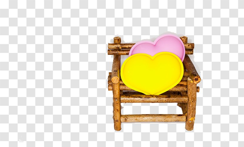 Dakimakura Chair Yellow - Heart-shaped Pillow Transparent PNG