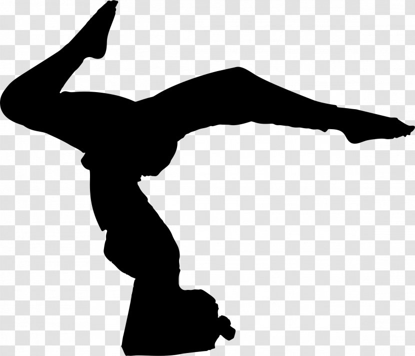 Acroyoga Silhouette - Black And White - Yoga Transparent PNG