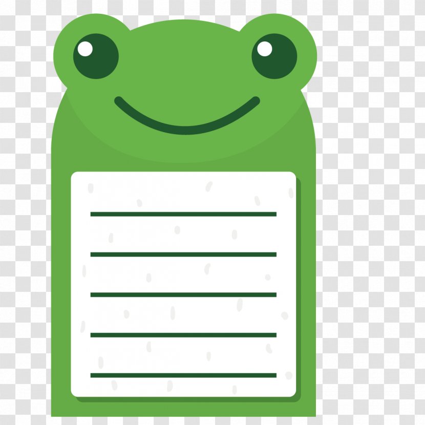 Frog Post-it Note Sticker Clip Art - Green - Vector Stickers Transparent PNG