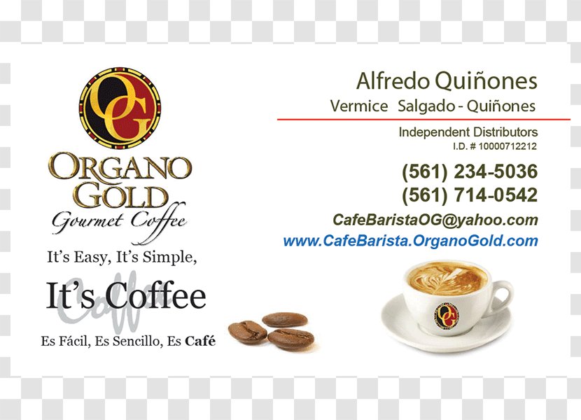 Espresso White Coffee Caffeine Instant - Organo Transparent PNG