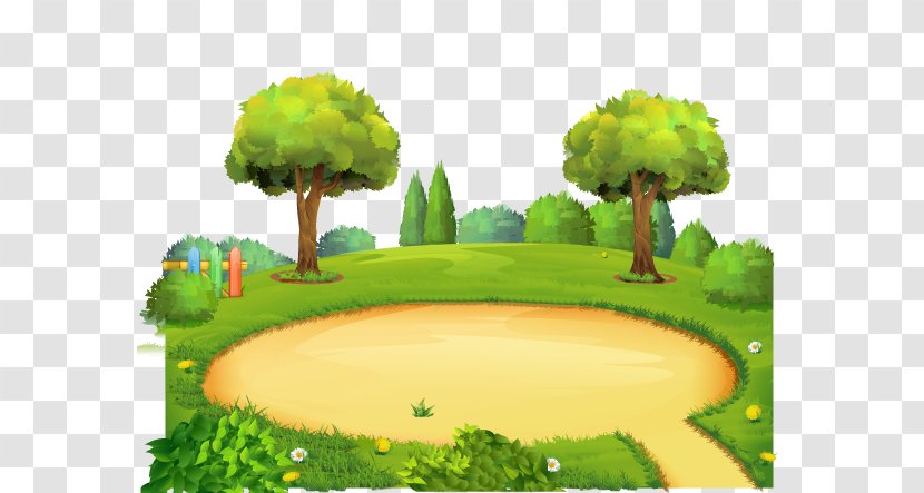 Park Playground Cartoon - Meadow - Amusement Vector Background Transparent PNG