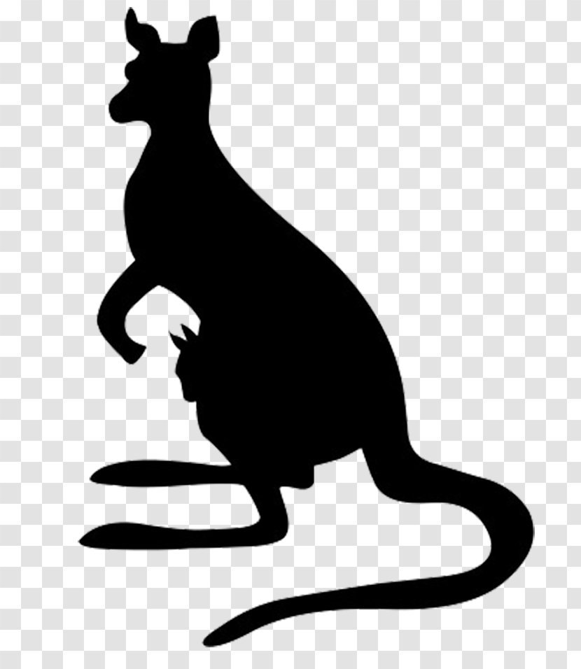 Kangaroo Silhouette Clip Art - Monochrome - Baby Images Transparent PNG