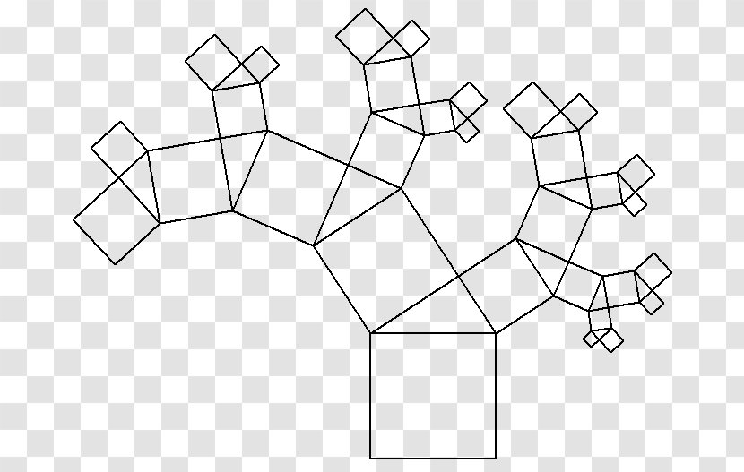 Pythagoras Tree Pythagorean Theorem Right Triangle Fractal - Point - Case Vector Transparent PNG