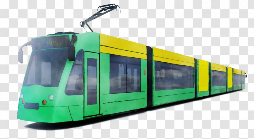 Transport Mode Of Public Tram Vehicle - Yellow Railroad Car Transparent PNG