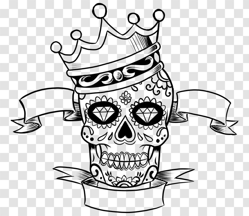 Calavera Coloring Book Skull Day Of The Dead Child - Head Transparent PNG