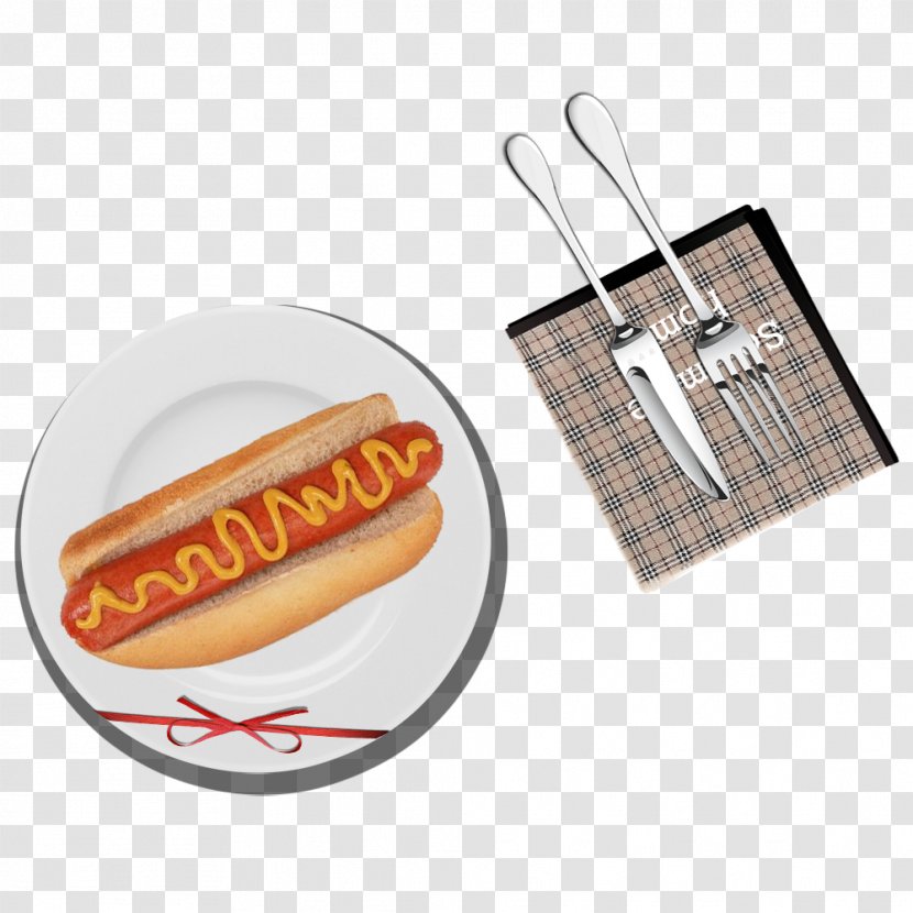 Breakfast Hot Dog Knife Fried Egg Sausage - Bread Cutlery Creative Pull Free Transparent PNG
