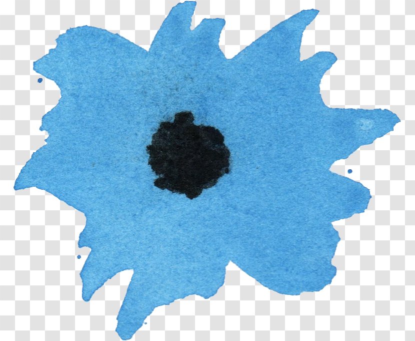 Flower Petal Watercolor Painting Turquoise - Cobalt Blue - Water Color Transparent PNG