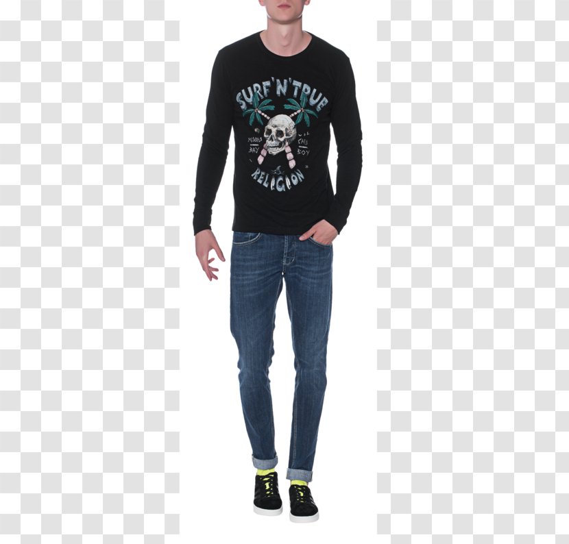 T-shirt Jeans Sleeve Sweater Denim - Bluza - Fashion Skull Print Transparent PNG