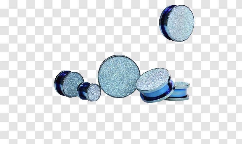 Earring Plug Body Piercing Stainless Steel - Ear - Blue Frosted In Kind Transparent PNG