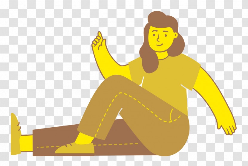 Sitting On Floor Sitting Woman Transparent PNG