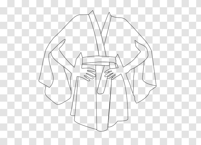 Line Art Sleeve /m/02csf Drawing - Dress - Kimono Pattern Transparent PNG