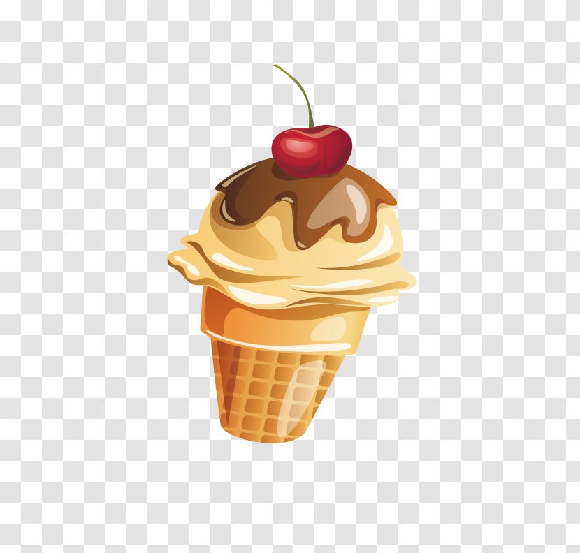 Chocolate Ice Cream Sundae Cone - Dairy Product - Cones Transparent PNG