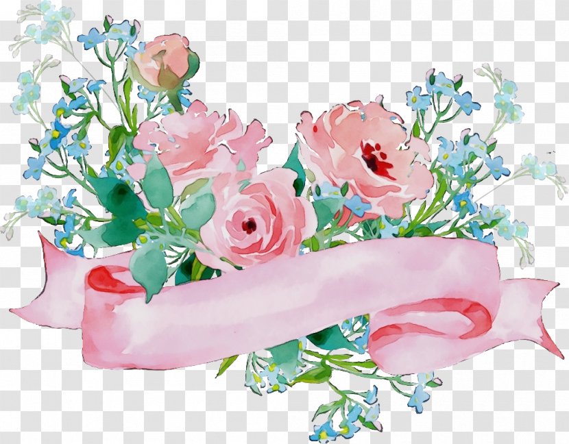 Watercolor Pink Flowers - Bouquet - Flowering Plant Rose Order Transparent PNG