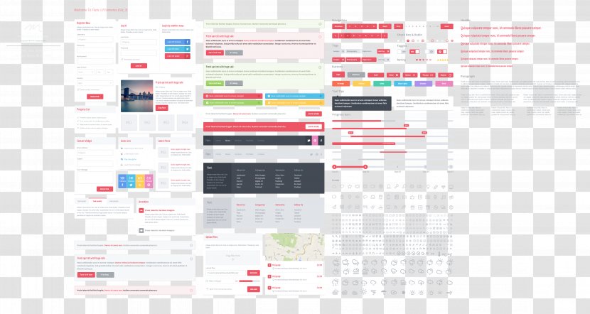 User Interface Widget Toolkit Button Template - Flat Design - Vector Web Transparent PNG