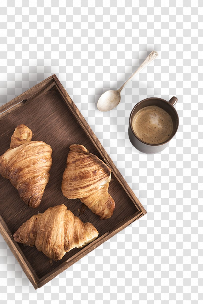 Breakfast Coffee Croissant Cafe Danish Pastry - Tableware - Western Nutritious Transparent PNG