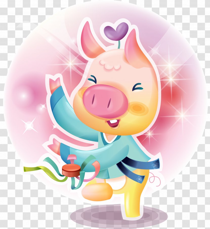 Domestic Pig Clip Art - Fictional Character - Daddy Transparent PNG