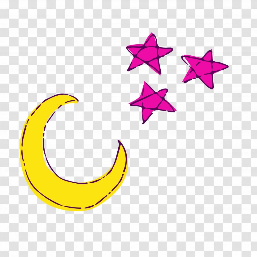 Moon Star Euclidean Vector - Plot - Cartoon Stars Material Transparent PNG