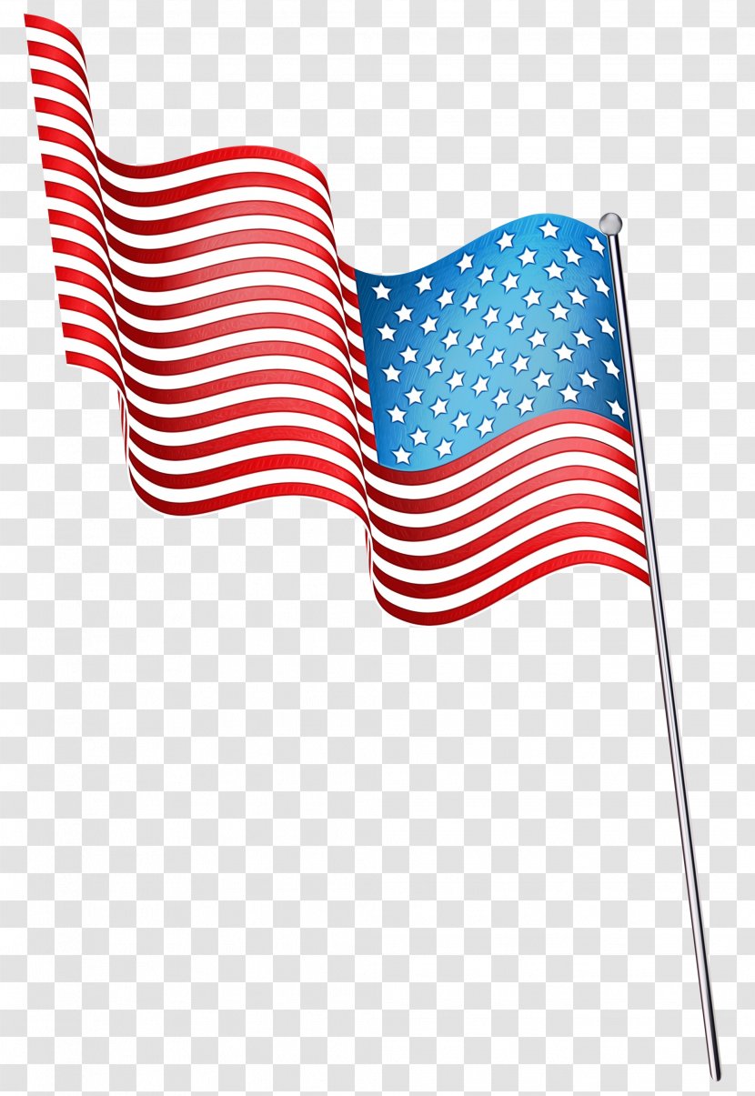 Flag Of The United States Line Clip Art - Watercolor Transparent PNG