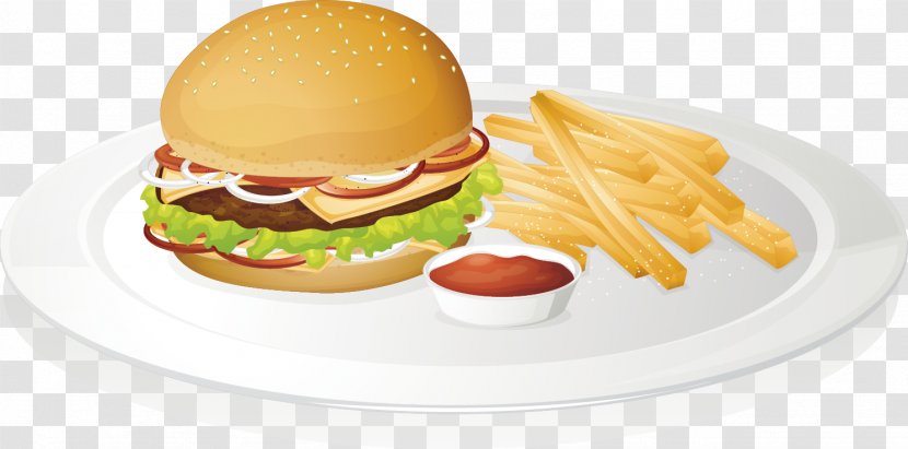 Hamburger French Fries Clip Art - Breakfast Biscuits Vector B Transparent PNG