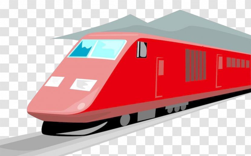 Train Maglev Rail Transport Railroad Car Passenger - Vehicle - Red Cute Graphics Transparent PNG