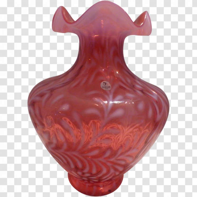 Vase Fenton Art Glass Company Ceramic Cranberry Transparent PNG