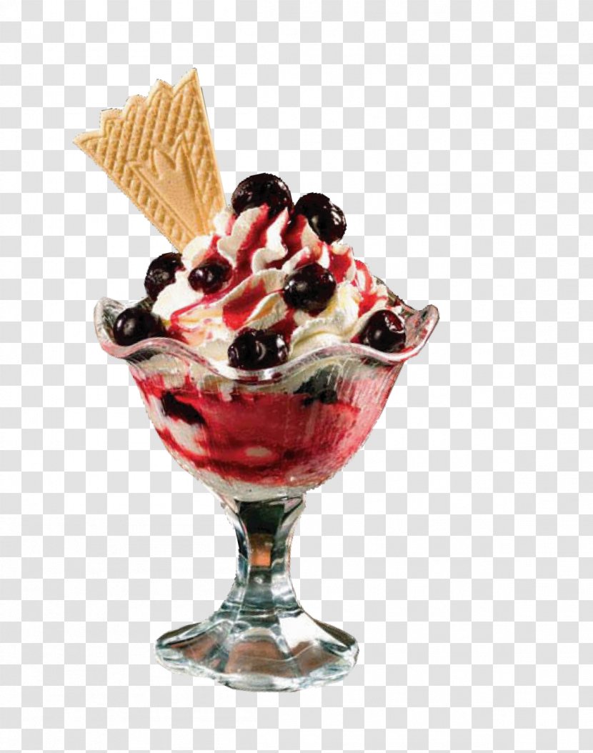 Ice Cream Cake Sundae Smoothie Milkshake - Parfait - Blueberry Transparent PNG