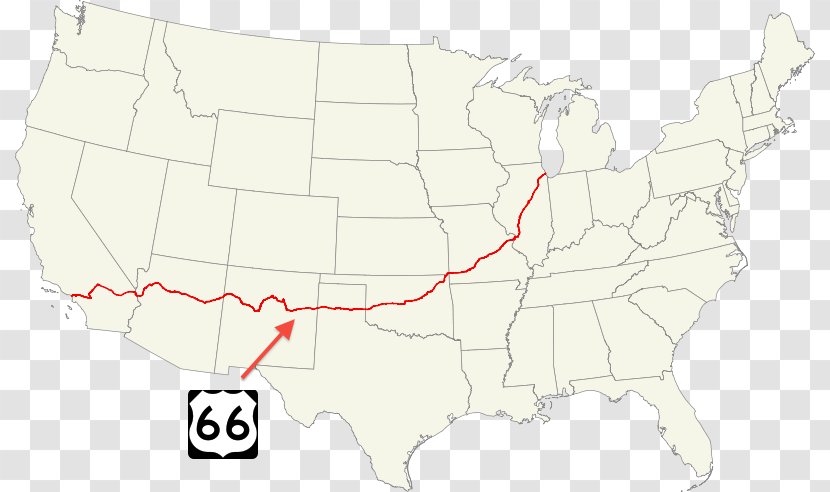 U.S. Route 66 Map - Moral And Cultural Construction Transparent PNG