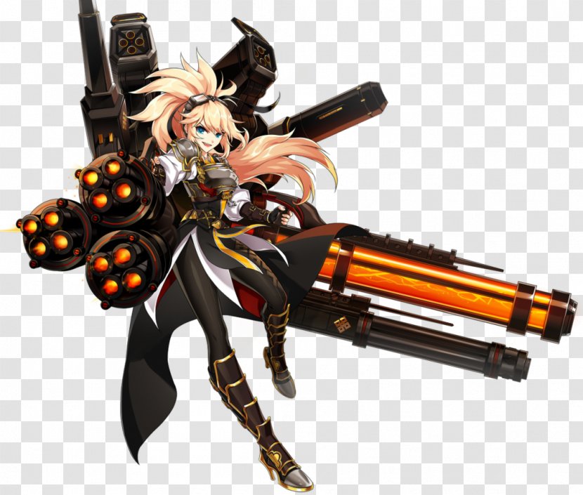 Elsword Stormtrooper Character Sinon Female - Watercolor - Machine Gun Transparent PNG