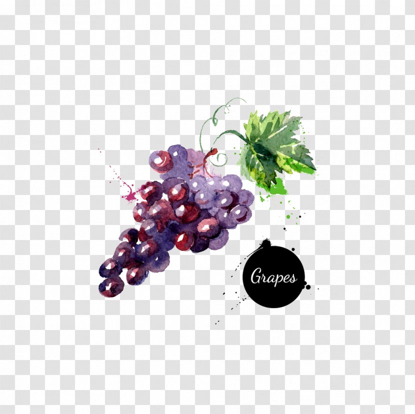 Grape Watercolor Painting Drawing Royalty-free - Berry Transparent PNG