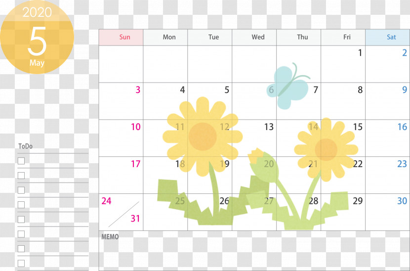 May 2020 Calendar May Calendar 2020 Calendar Transparent PNG