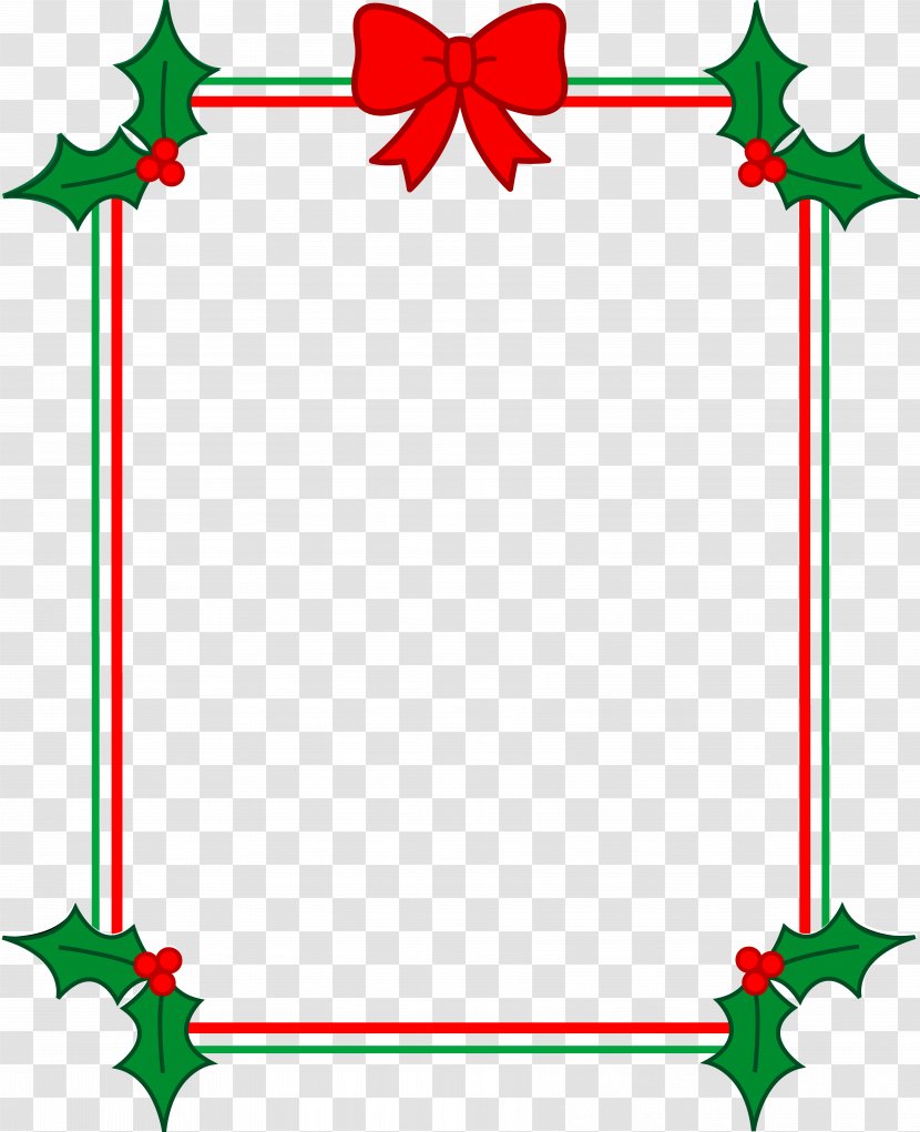 Christmas Tree Lights Card Clip Art - Plant Stem - Ribbon Border Transparent PNG